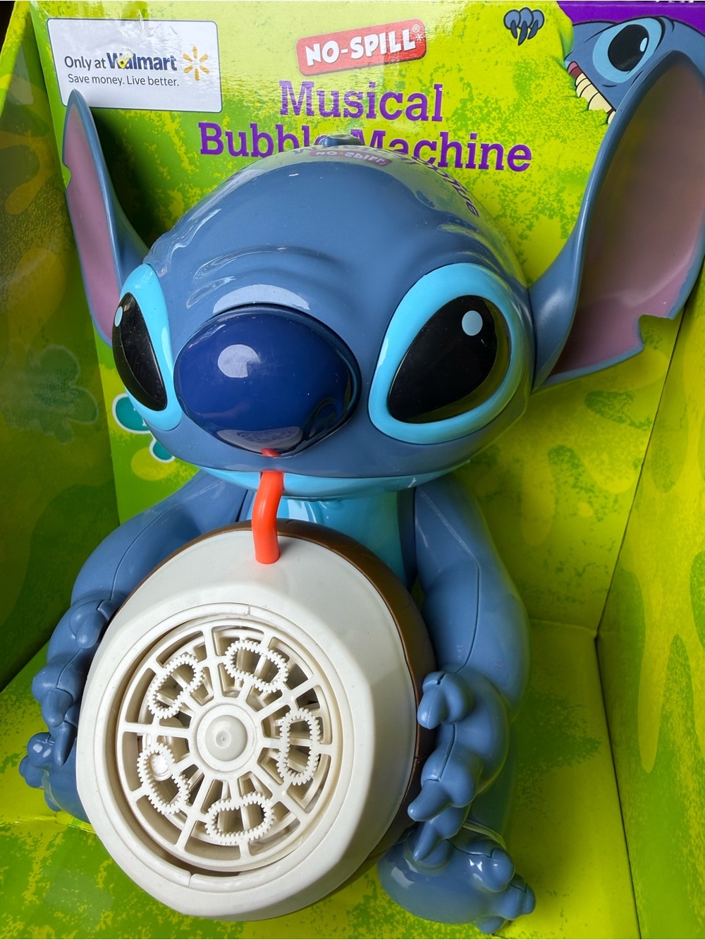 Musical No-Spill Bubble Machine for Kids - Blue Stitch Character